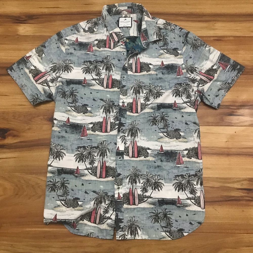 Denim & Flower Reverse print  Men’s shirt